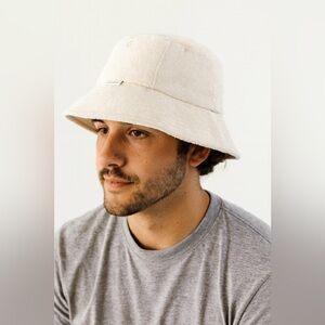 Hemlock California Marina Cream Ecru Terry Cloth Bucket Hat Men Women Small